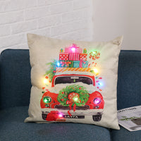 Christmas Holiday Throw Pillow Cover with Lights