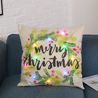 
              Christmas Holiday Throw Pillow Cover with Lights
            