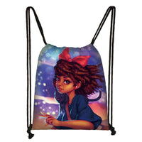 Black Girl Magic Drawstring Bag (10 Options Available) - POSITIVE SOUL - Inspirational Style