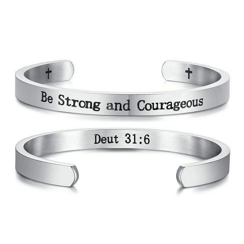 Be Strong and Courageous Deuteronomy 31:6 Inspirational Bracelet - POSITIVE SOUL - Inspirational Style