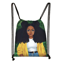 Black Girl Magic Drawstring Bag (10 Options Available) - POSITIVE SOUL - Inspirational Style