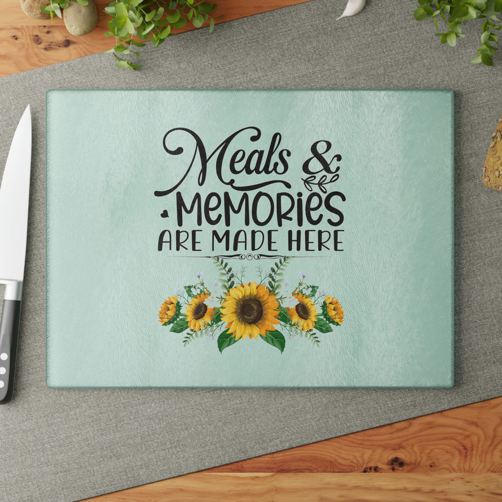 Meals and Memories Glass Cutting Board