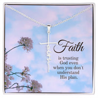 
              Faith is Trusting God Cross Necklace - POSITIVE SOUL - Inspirational Style
            