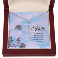 
              Faith is Trusting God Cross Necklace - POSITIVE SOUL - Inspirational Style
            