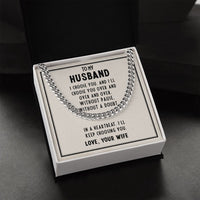 Cuban Link Chain To My Husband w Personal Message - POSITIVE SOUL - Inspirational Style