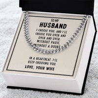 
              Cuban Link Chain To My Husband w Personal Message - POSITIVE SOUL - Inspirational Style
            