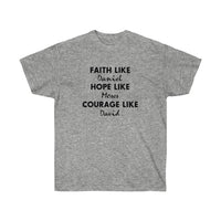 
              Faith Hope Courage - Short Sleeve T-Shirt - POSITIVE SOUL - Inspirational Style
            